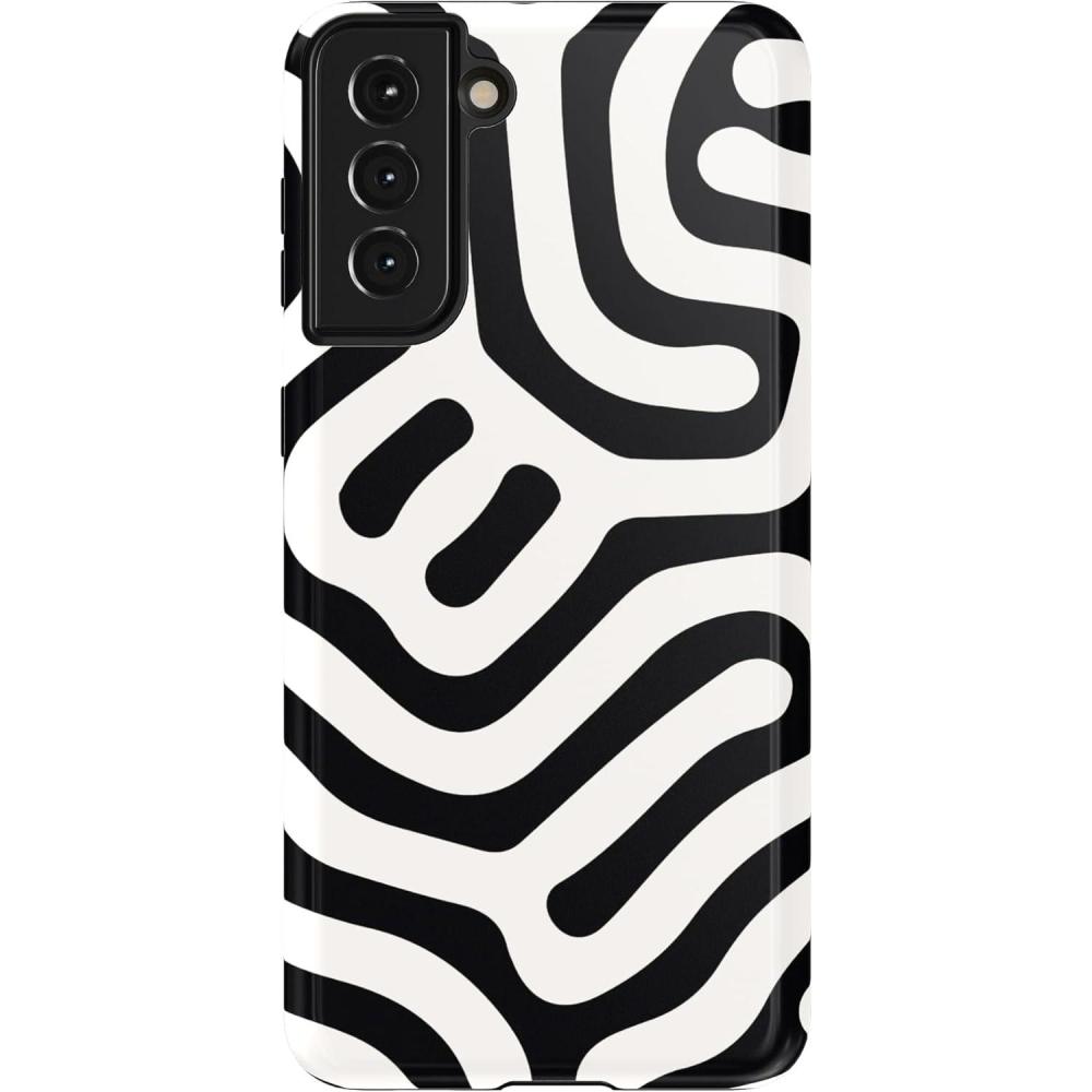 imageCasely Galaxy S21 Plus Case  Flower Patch  MultiColor Floral  Essential Slim DualLayer Protective DesignMaze  High Contrast Design