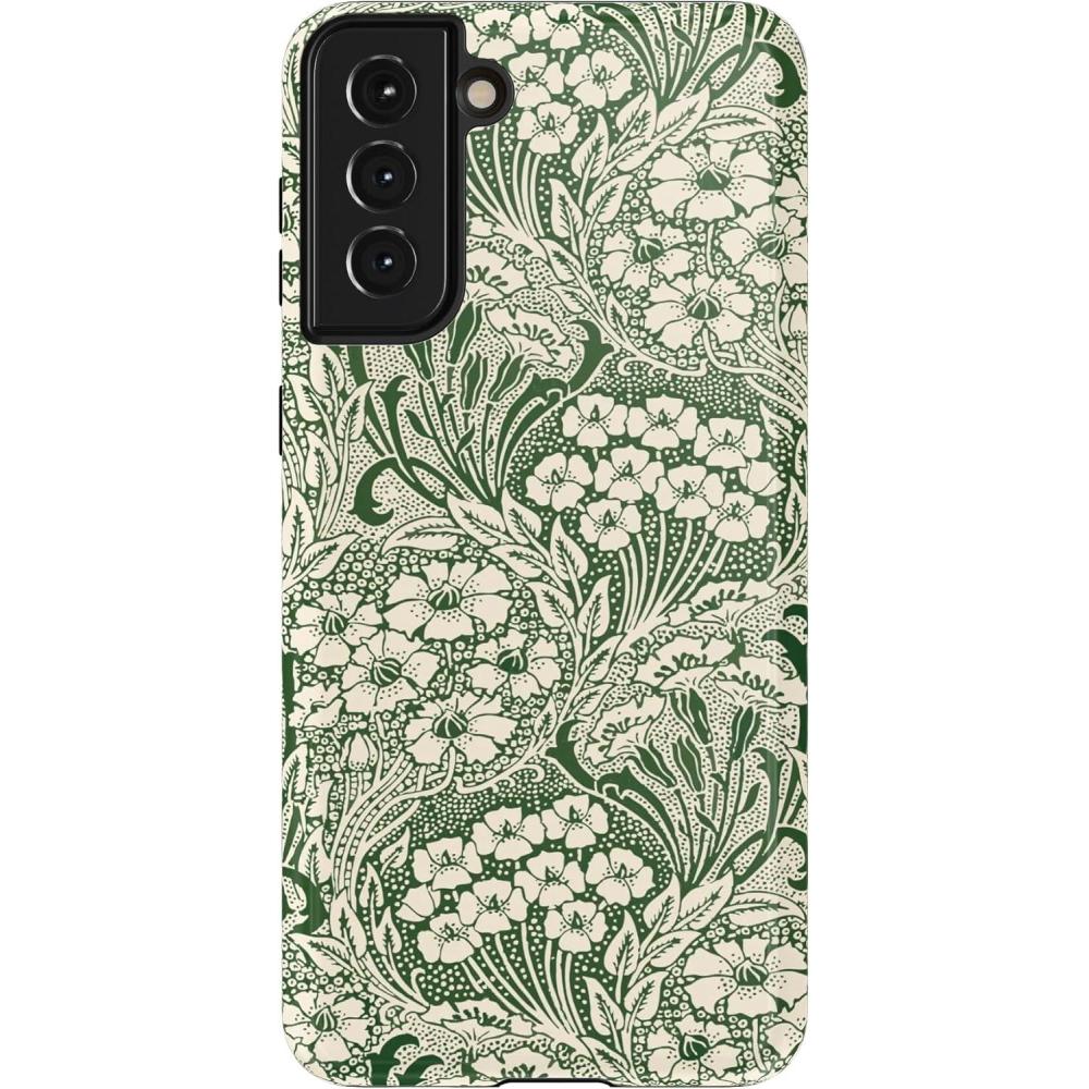 imageCasely Galaxy S21 Plus Case  Flower Patch  MultiColor Floral  Essential Slim DualLayer Protective DesignMystic Meadow  Green Gardens