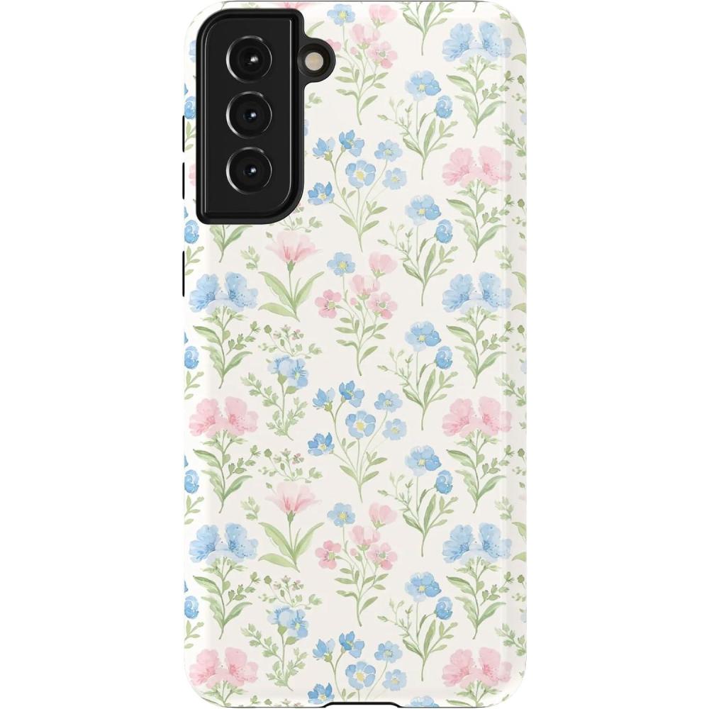 imageCasely Galaxy S21 Plus Case  Flower Patch  MultiColor Floral  Essential Slim DualLayer Protective DesignPastel Garden  Sunday Best