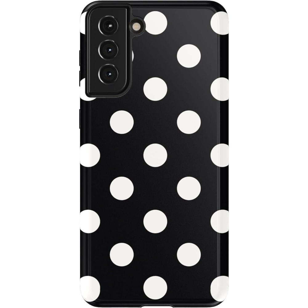 imageCasely Galaxy S21 Plus Case  Flower Patch  MultiColor Floral  Essential Slim DualLayer Protective DesignPolka Dots  High Contrast Design