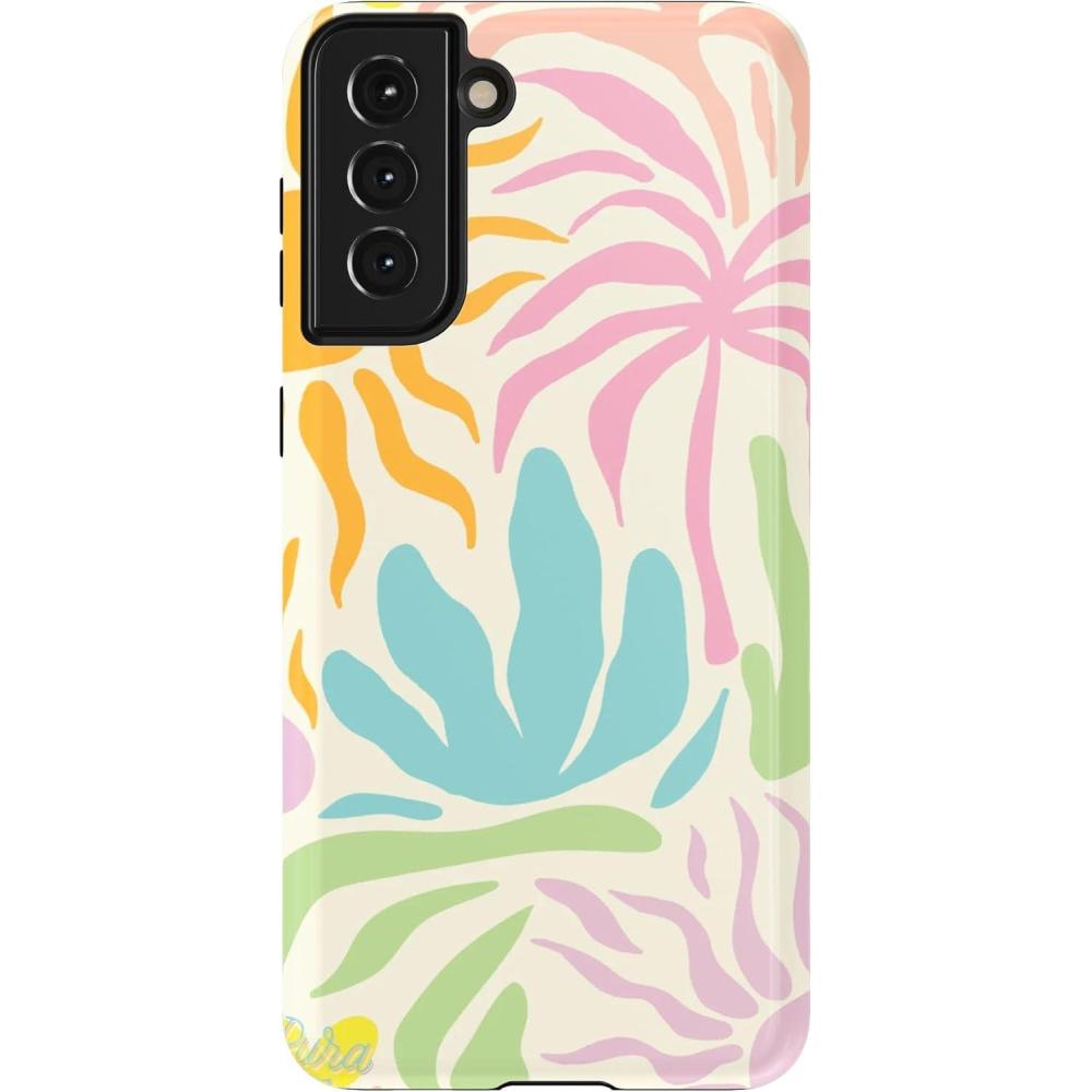 imageCasely Galaxy S21 Plus Case  Flower Patch  MultiColor Floral  Essential Slim DualLayer Protective DesignPura Vida  Oasis