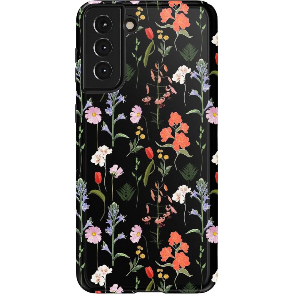 imageCasely Galaxy S21 Plus Case  Flower Patch  MultiColor Floral  Essential Slim DualLayer Protective DesignSecret Garden  Mixed Floral