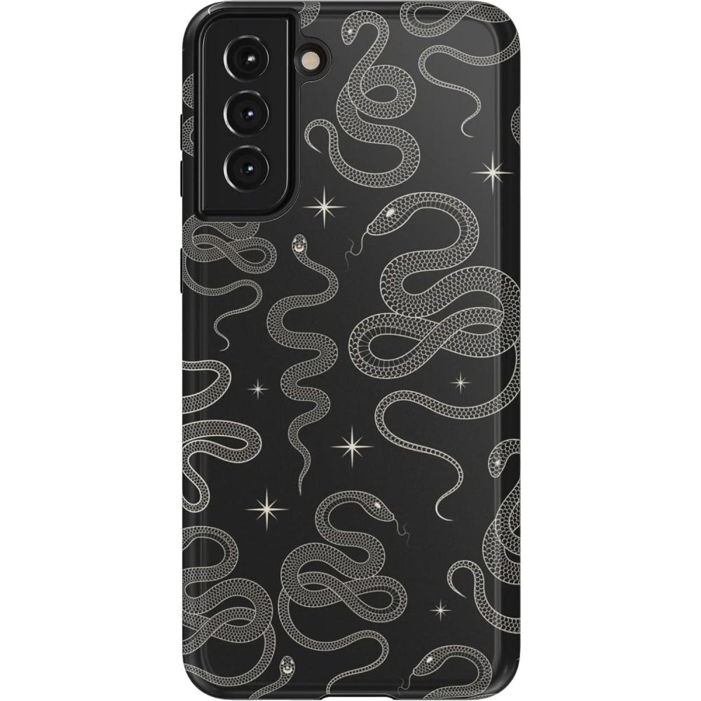imageCasely Galaxy S21 Plus Case  Flower Patch  MultiColor Floral  Essential Slim DualLayer Protective DesignWere Ready For It  Black Serpent