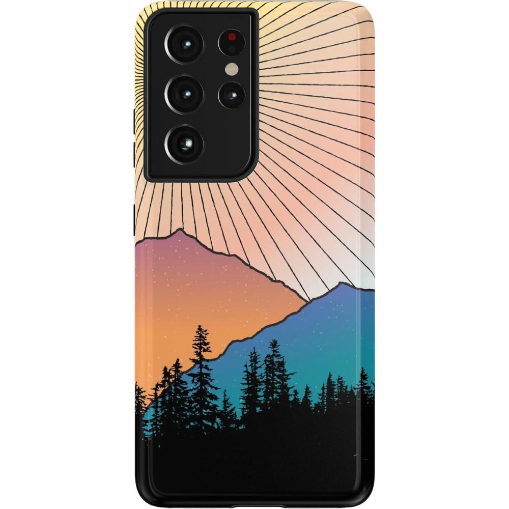 imageCasely Galaxy S21 Ultra Case  Amalfi Aperitivo  Dolce Vita  Essential Slim DualLayer Protective DesignGolden Hour  Mountain Sunset