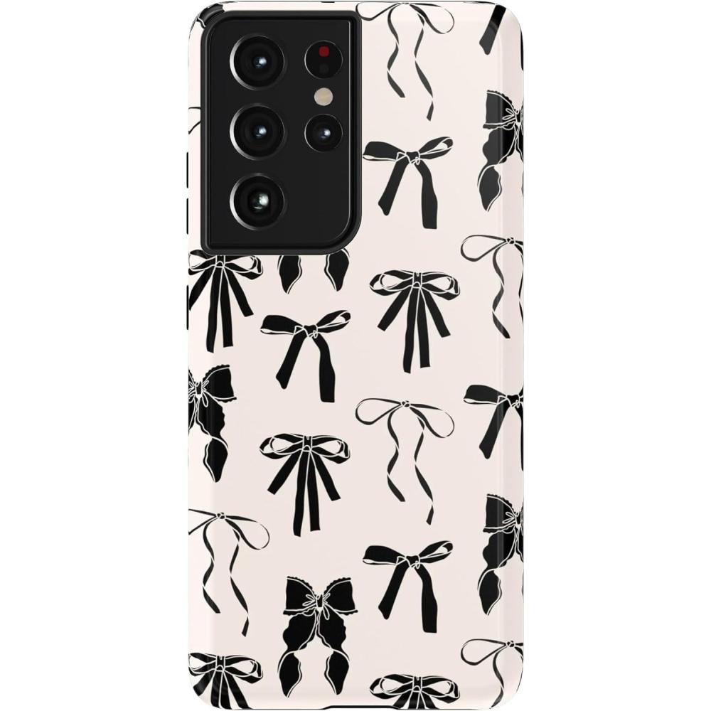 imageCasely Galaxy S21 Ultra Case  Amalfi Aperitivo  Dolce Vita  Essential Slim DualLayer Protective DesignGoth Girlie  Black Bows