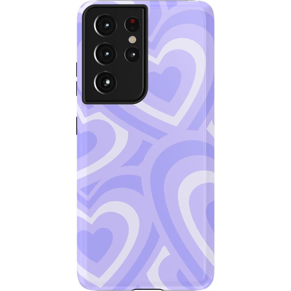 imageCasely Galaxy S21 Ultra Case  Amalfi Aperitivo  Dolce Vita  Essential Slim DualLayer Protective DesignLove Song  Lavender Heart