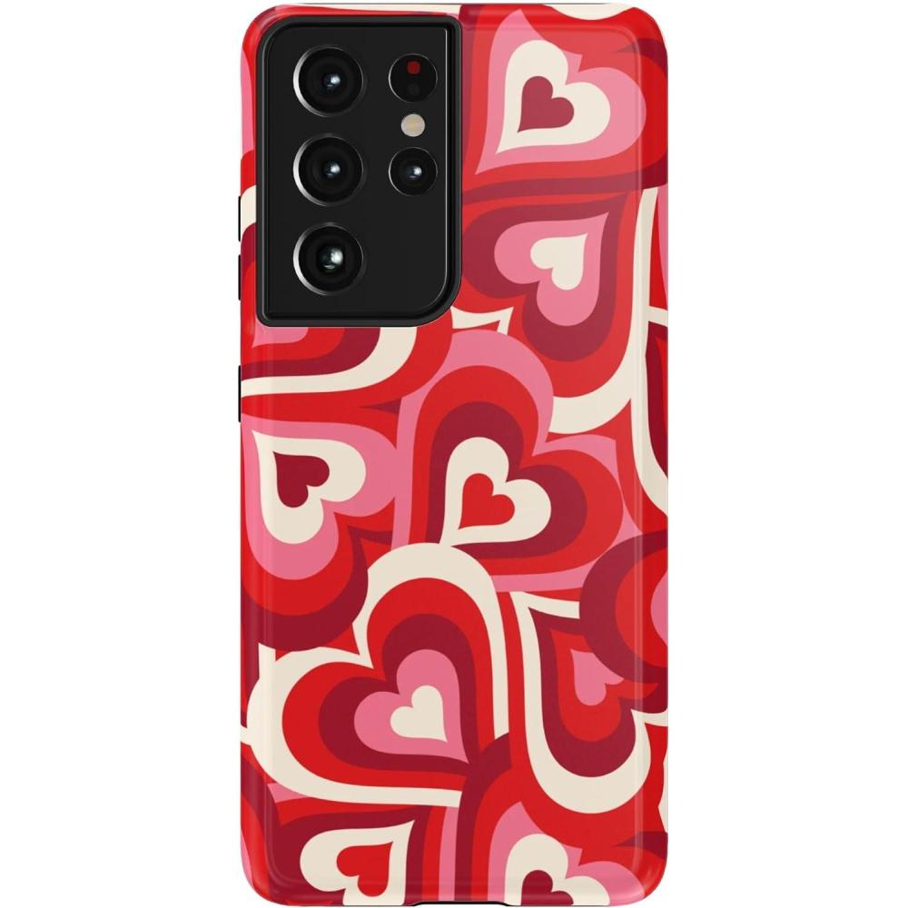imageCasely Galaxy S21 Ultra Case  Amalfi Aperitivo  Dolce Vita  Essential Slim DualLayer Protective DesignLove Song Remix  Ombre Hearts