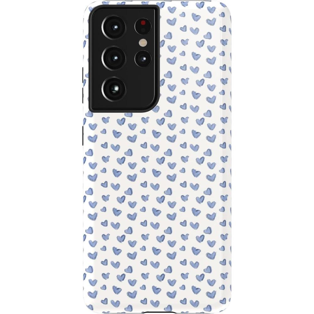 imageCasely Galaxy S21 Ultra Case  Amalfi Aperitivo  Dolce Vita  Essential Slim DualLayer Protective DesignLovebug  Blue Hearts