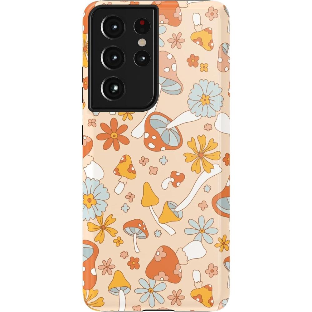 imageCasely Galaxy S21 Ultra Case  Amalfi Aperitivo  Dolce Vita  Essential Slim DualLayer Protective DesignMushroom Magic  Retro Floral