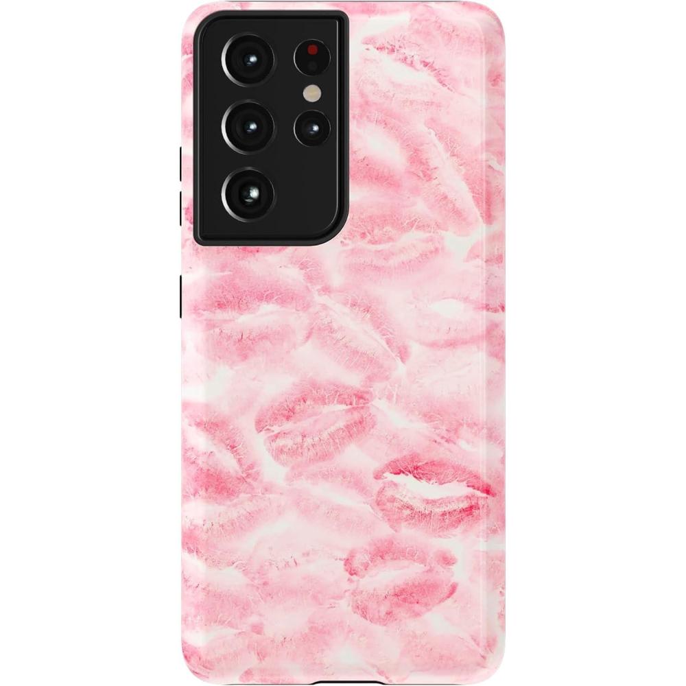 imageCasely Galaxy S21 Ultra Case  Amalfi Aperitivo  Dolce Vita  Essential Slim DualLayer Protective DesignSealed with a Kiss  Pink Lipstick