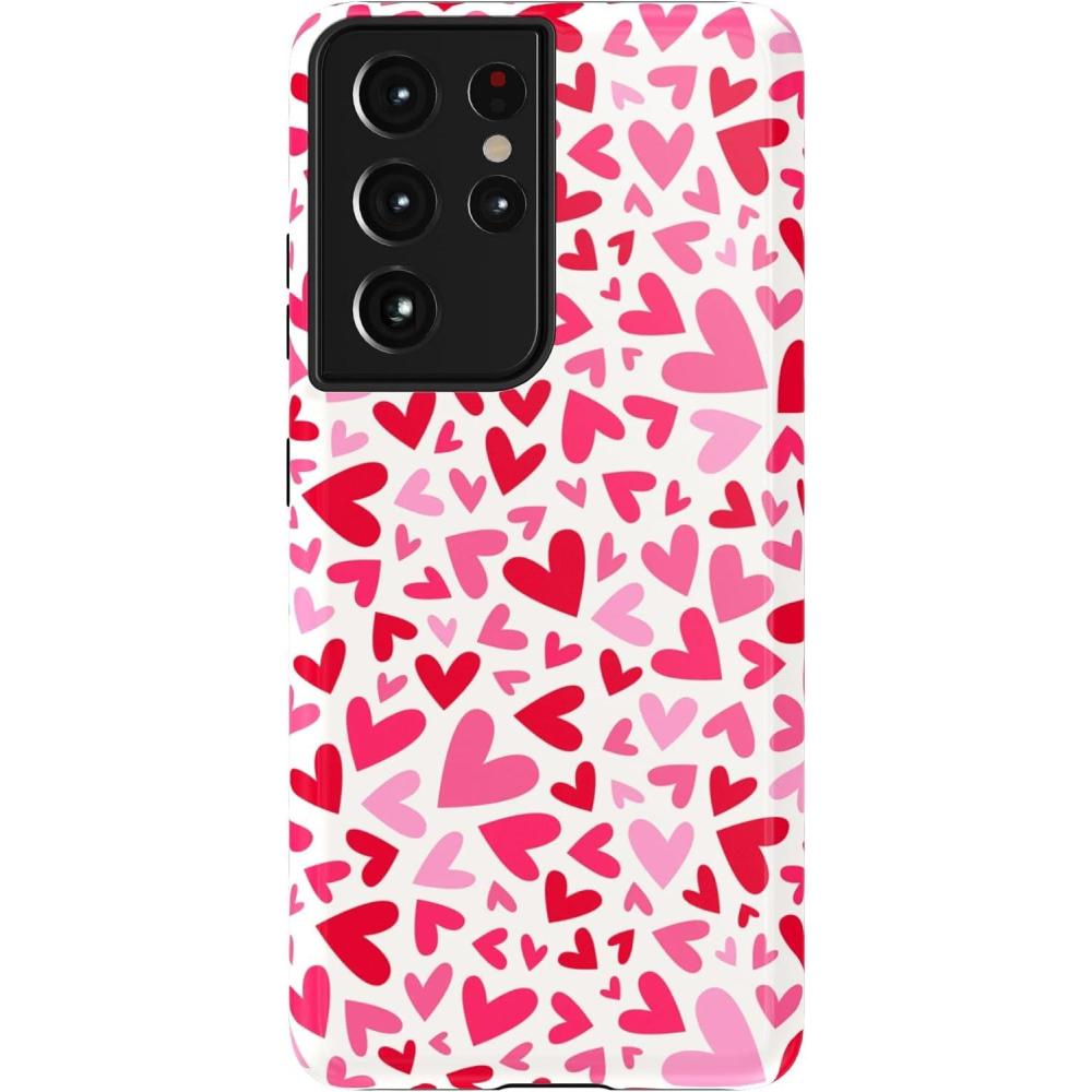 imageCasely Galaxy S21 Ultra Case  Amalfi Aperitivo  Dolce Vita  Essential Slim DualLayer Protective DesignXOXO  Candy Hearts