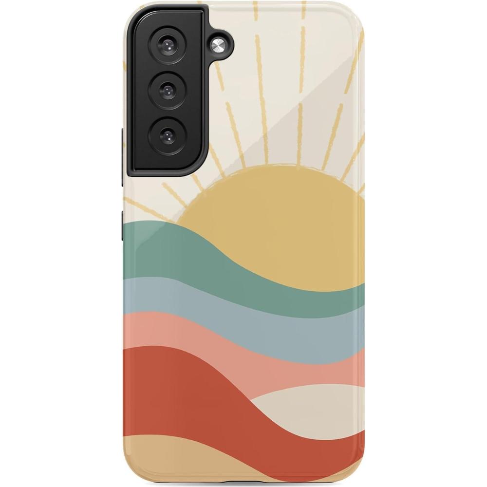 imageCasely Galaxy S22 Case  Lucky You  Shamrock  Essential Slim DualLayer Protective Case DesignHere Comes the Sun  Colorblock Sunset