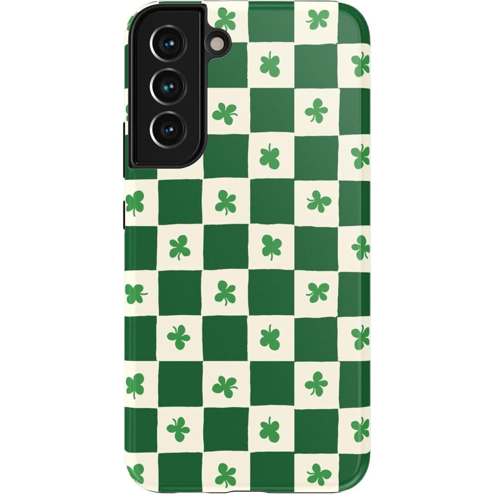 imageCasely Galaxy S22 Case  Polka Dots  High Contrast Design  Essential Slim DualLayer Protective DesignLucky You  Shamrock