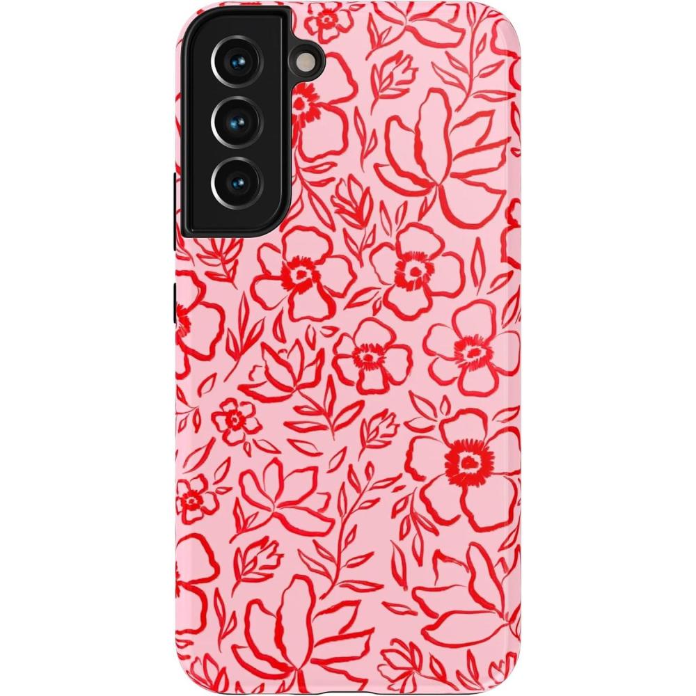 imageCasely Galaxy S22 Plus Case  Fit Check  Neutral Checkerboard EssentialBlush Garden  Floral Doodle