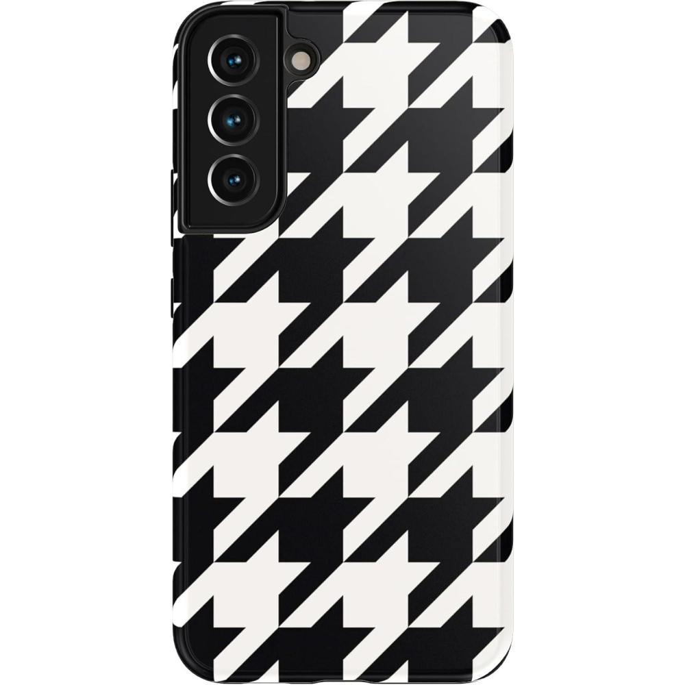 imageCasely Galaxy S22 Plus Case  Fit Check  Neutral Checkerboard EssentialHoundstooth  High Contrast Design
