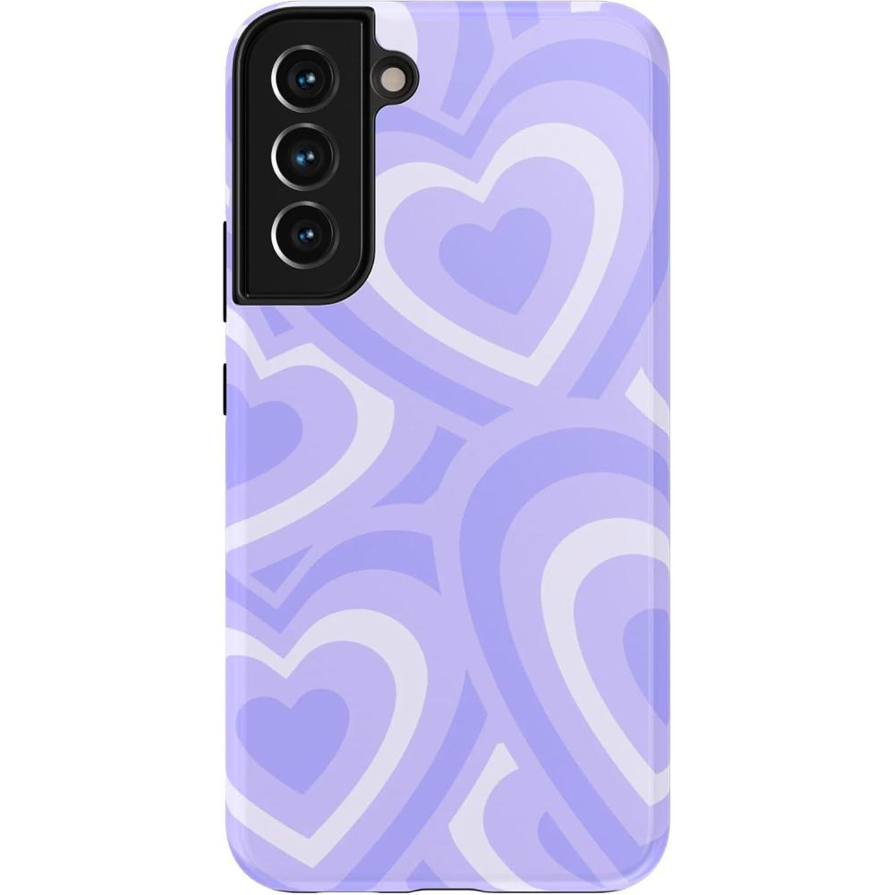 imageCasely Galaxy S22 Plus Case  Fit Check  Neutral Checkerboard EssentialLove Song  Lavender Heart