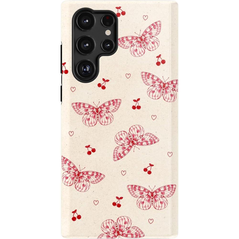 imageCasely Galaxy S22 Ultra Case  Stars Align  Blue amp White Stars  Essential Slim DualLayer Protective DesignHeart Flutters  Butterfly