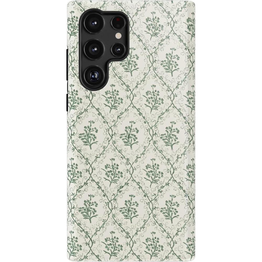 imageCasely Galaxy S22 Ultra Case  Stars Align  Blue amp White Stars  Essential Slim DualLayer Protective DesignSage Tapestry  Floral Vines