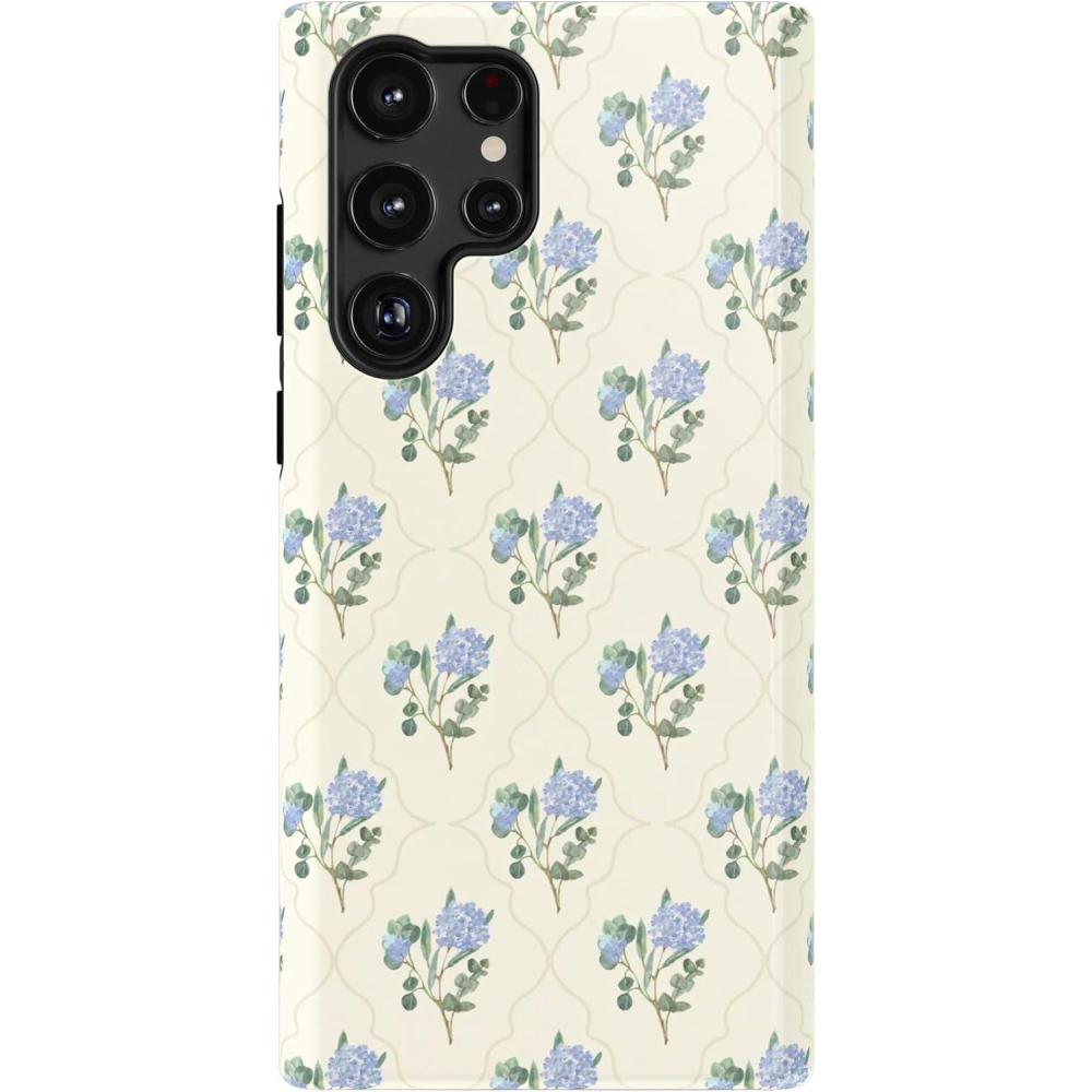imageCasely Galaxy S22 Ultra Case  Stars Align  Blue amp White Stars  Essential Slim DualLayer Protective DesignVintage Garden  Blue Hydrangea