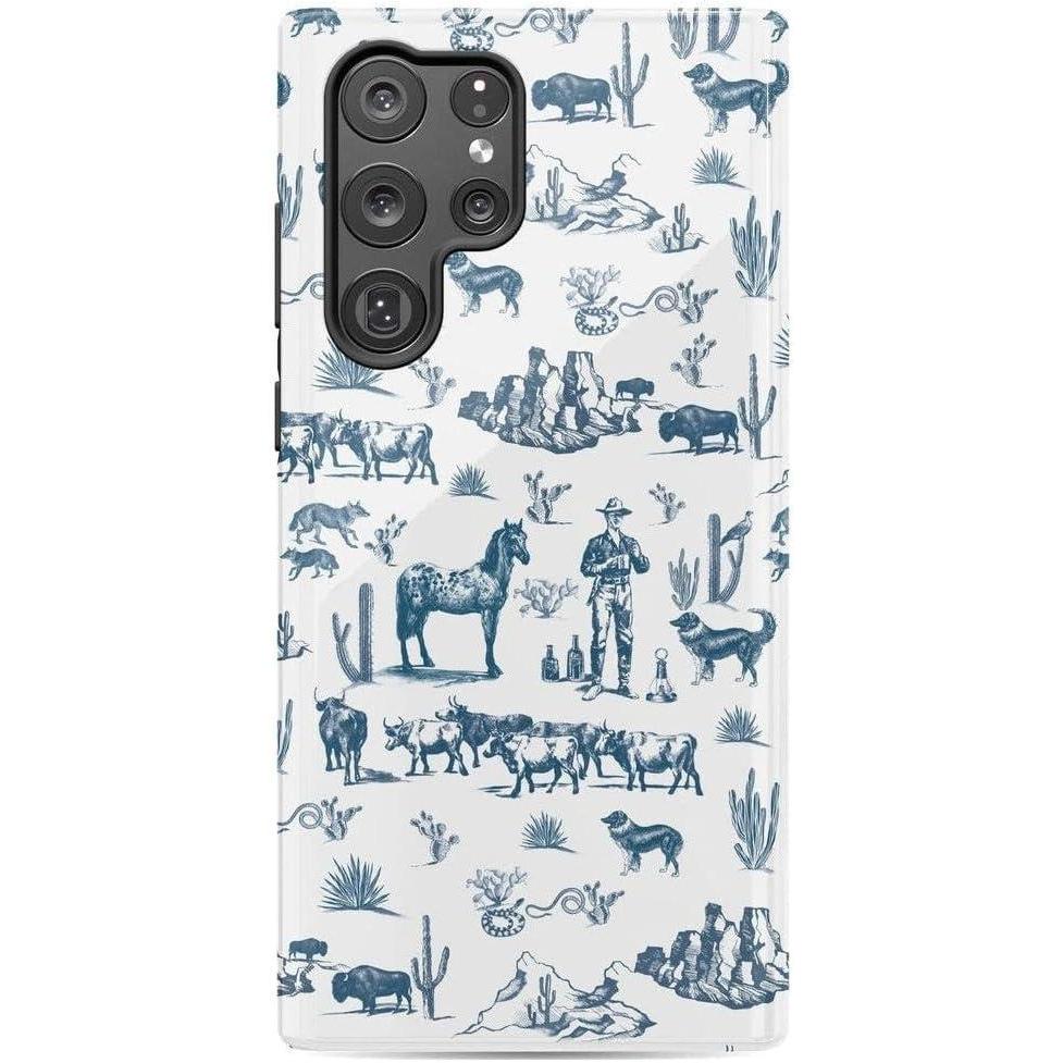 imageCasely Galaxy S22 Ultra Case  Stars Align  Blue amp White Stars  Essential Slim DualLayer Protective DesignWild West Adventure  Desert