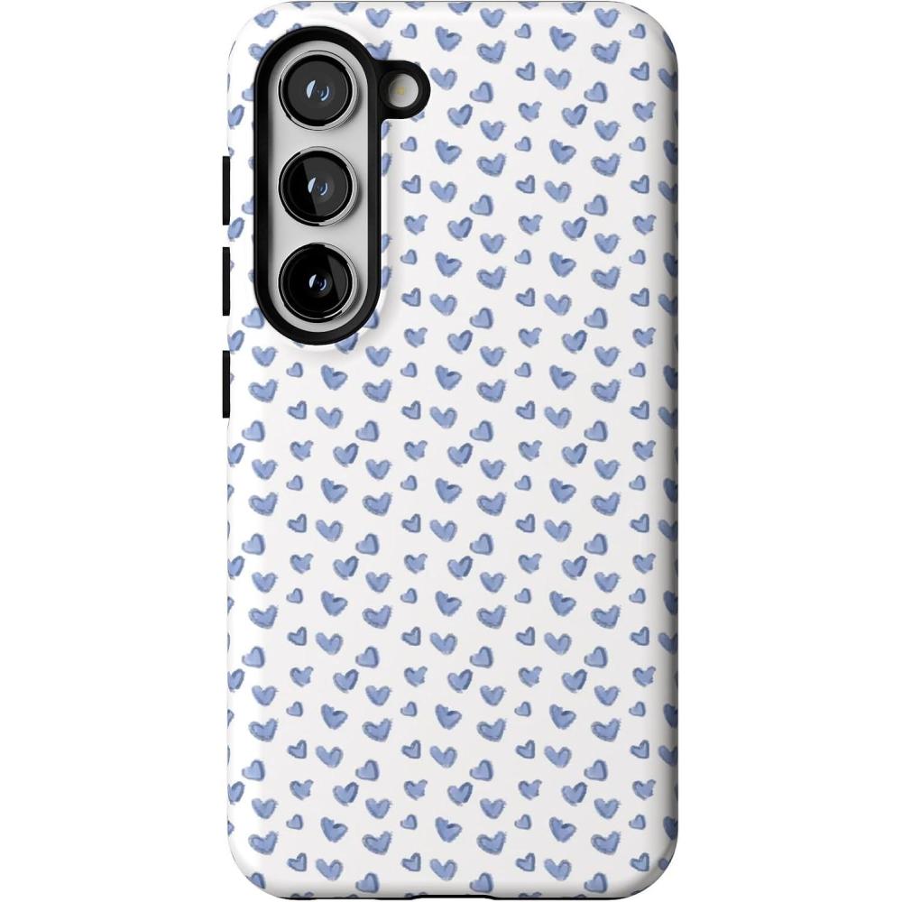 imageCasely Galaxy S23 Case  Poppy Meadows  Pastel Floral  Essential Slim DualLayer Protective DesignBlue Hearts  Lovebug
