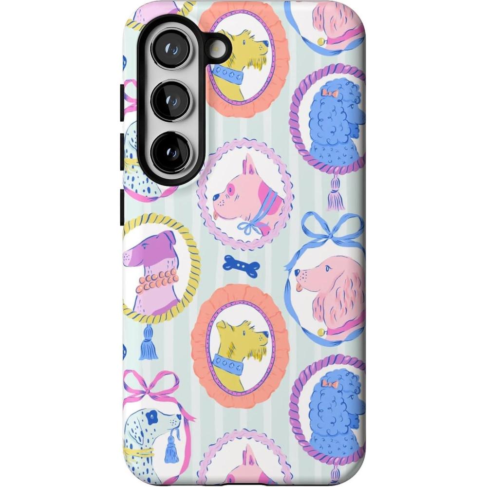 imageCasely Galaxy S23 Case  Poppy Meadows  Pastel Floral  Essential Slim DualLayer Protective DesignChateau Pups  French Dog