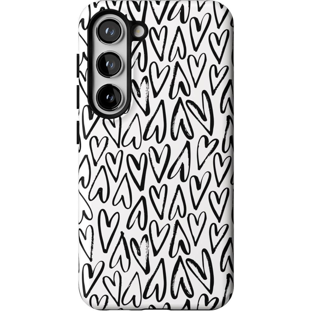 imageCasely Galaxy S23 Case  Poppy Meadows  Pastel Floral  Essential Slim DualLayer Protective DesignHeart Throb  Endless Hearts