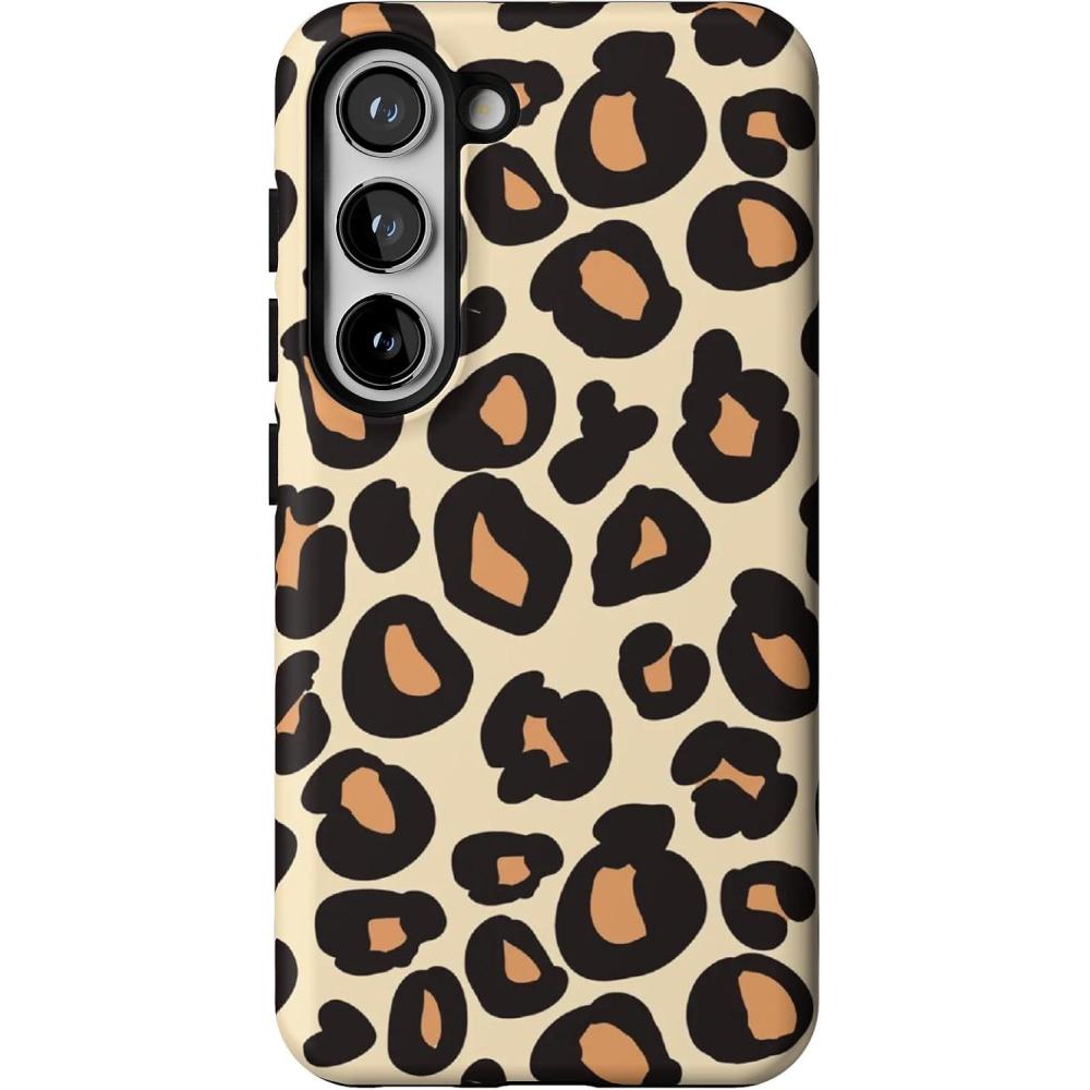 imageCasely Galaxy S23 Case  Poppy Meadows  Pastel Floral  Essential Slim DualLayer Protective DesignInto the Wild  Leopard Print
