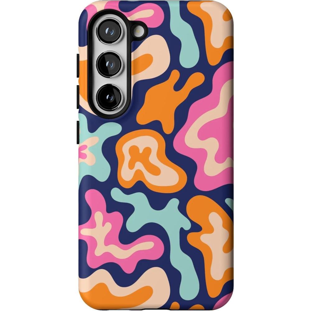 imageCasely Galaxy S23 Case  Poppy Meadows  Pastel Floral  Essential Slim DualLayer Protective DesignMidnight Color Splash  Abstract Retro