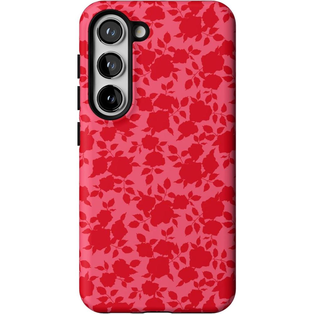 imageCasely Galaxy S23 Case  Poppy Meadows  Pastel Floral  Essential Slim DualLayer Protective DesignRose Garden  Red Aesthetic