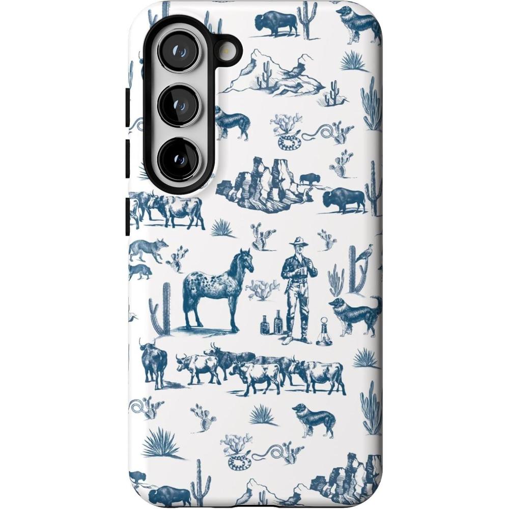 imageCasely Galaxy S23 Case  Poppy Meadows  Pastel Floral  Essential Slim DualLayer Protective DesignWild West Adventure  Desert