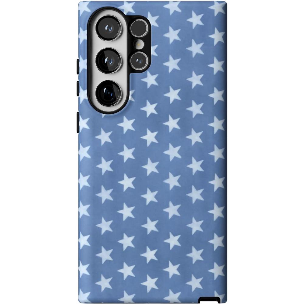 imageCasely Galaxy S23 Ultra Case  Nantucket Cottage  Blue Hydrangea  Essential Slim DualLayer Protective DesignCoastal Blues  Denim Stars