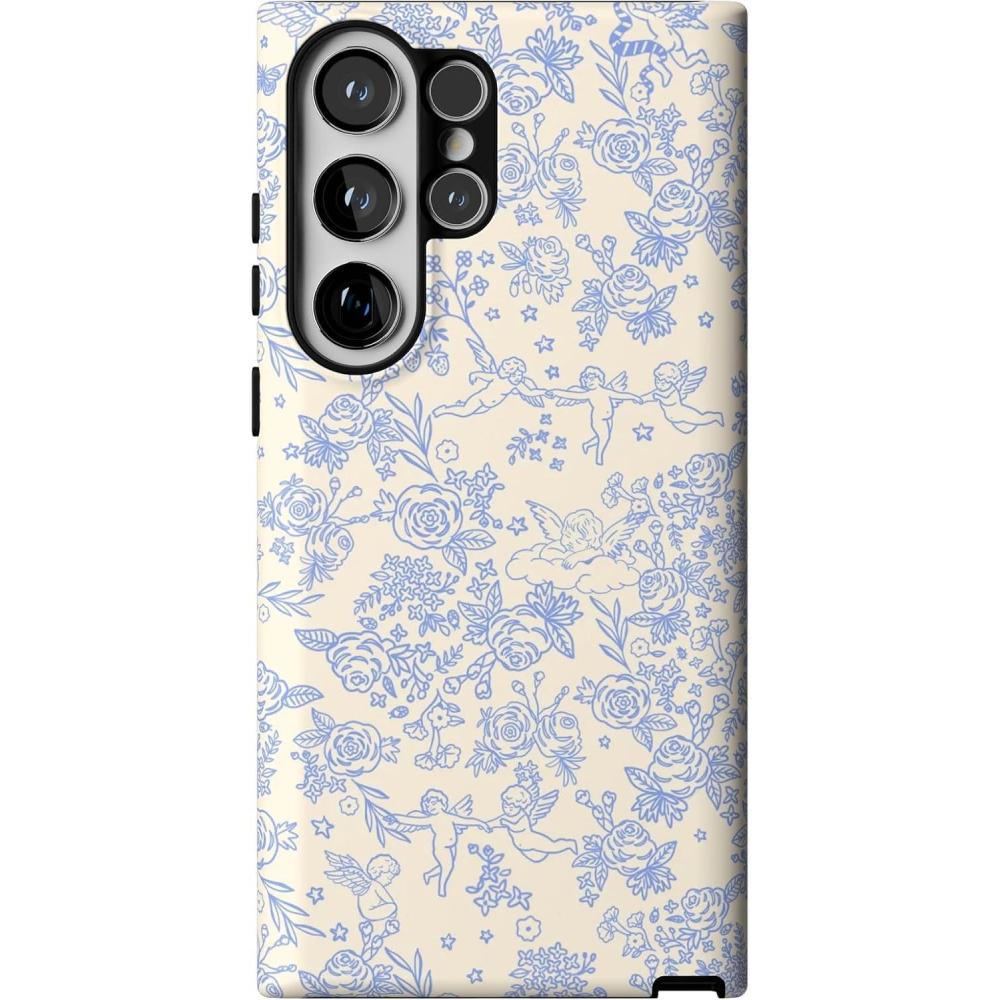 imageCasely Galaxy S23 Ultra Case  Nantucket Cottage  Blue Hydrangea  Essential Slim DualLayer Protective DesignCupids Canvas  Periwinkle Floral