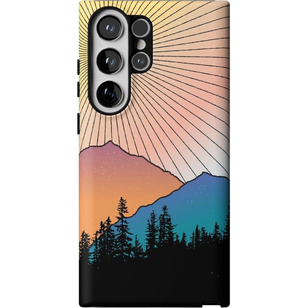 imageCasely Galaxy S23 Ultra Case  Nantucket Cottage  Blue Hydrangea  Essential Slim DualLayer Protective DesignGolden Hour  Mountain Sunset