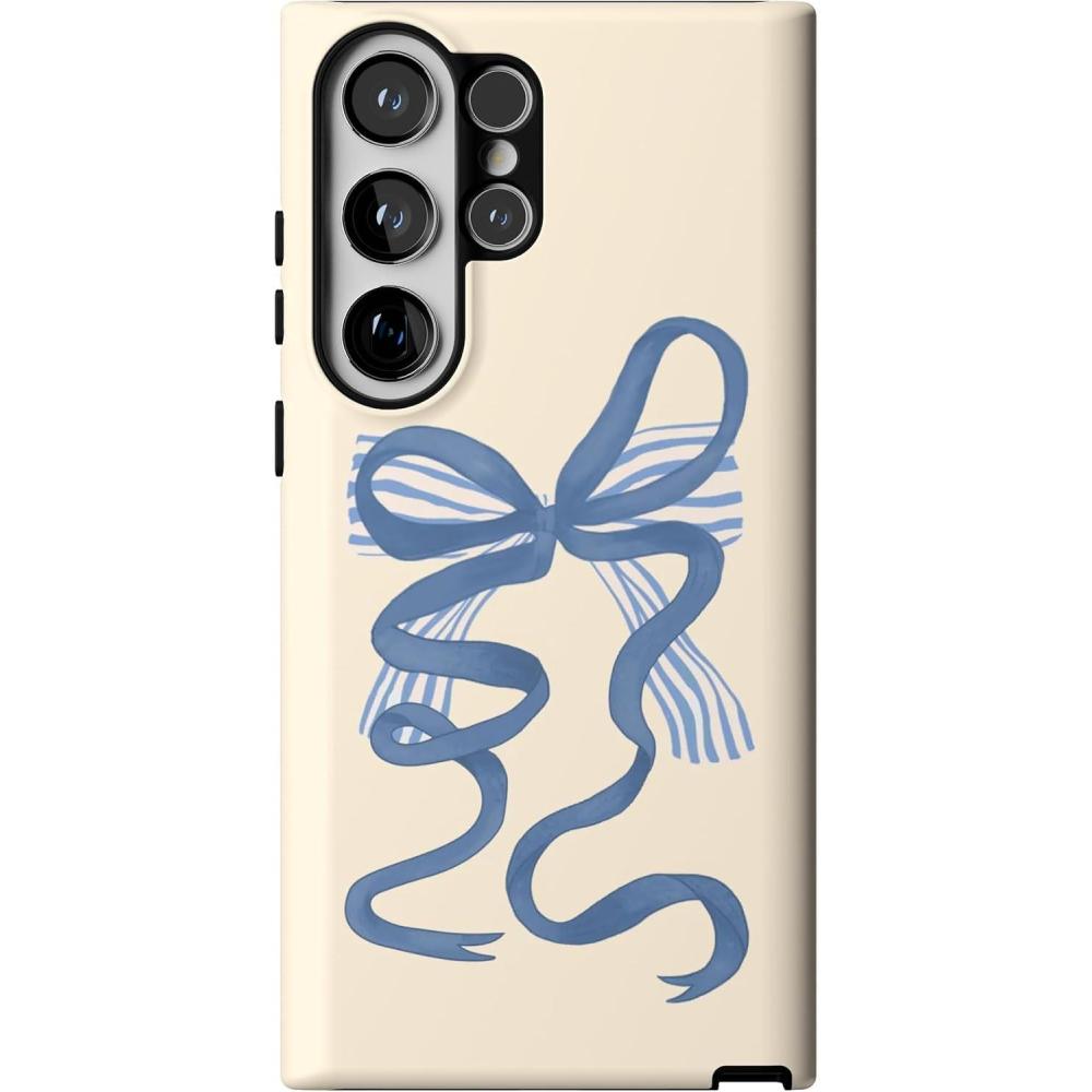 imageCasely Galaxy S23 Ultra Case  Nantucket Cottage  Blue Hydrangea  Essential Slim DualLayer Protective DesignHeartstrings  Blue Bow