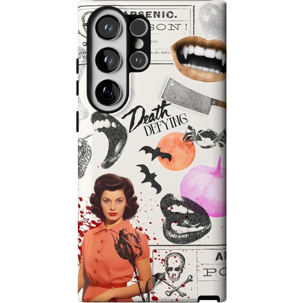 imageCasely Galaxy S23 Ultra Case  Nantucket Cottage  Blue Hydrangea  Essential Slim DualLayer Protective DesignIf You Dare  Horror Collage