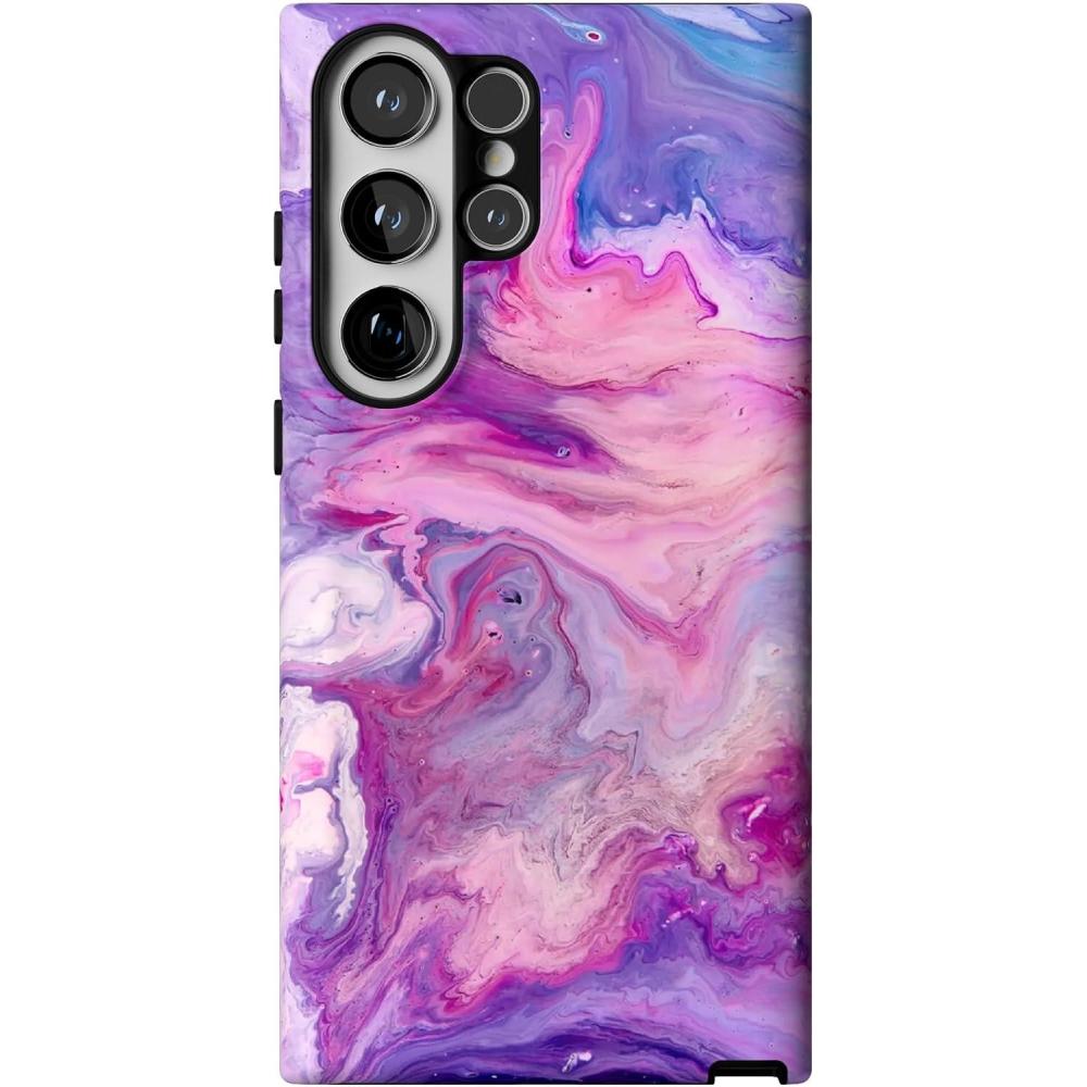 imageCasely Galaxy S23 Ultra Case  Nantucket Cottage  Blue Hydrangea  Essential Slim DualLayer Protective DesignTie Dying Over You  Purple Marble