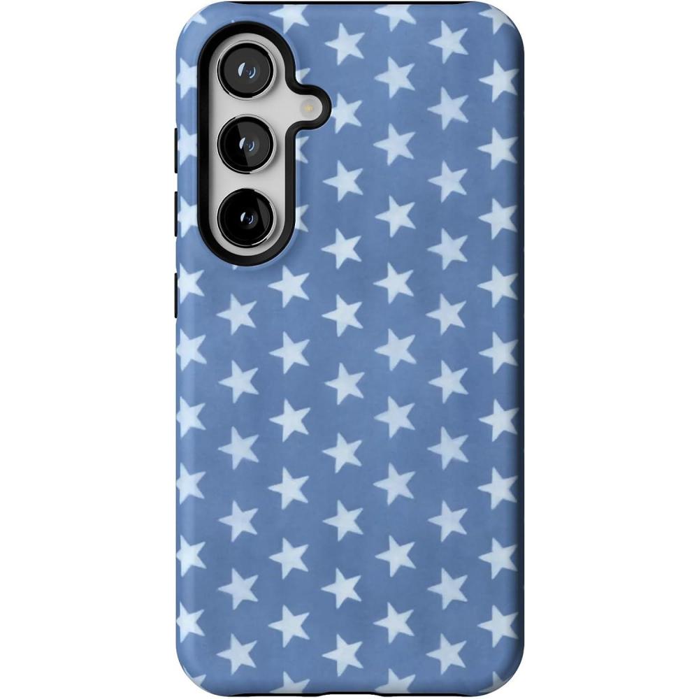 imageCasely Galaxy S24 Case  Tuscan Tiles  Dolce Vita  Essential Slim DualLayer Protective DesignCoastal Blues  Denim Stars