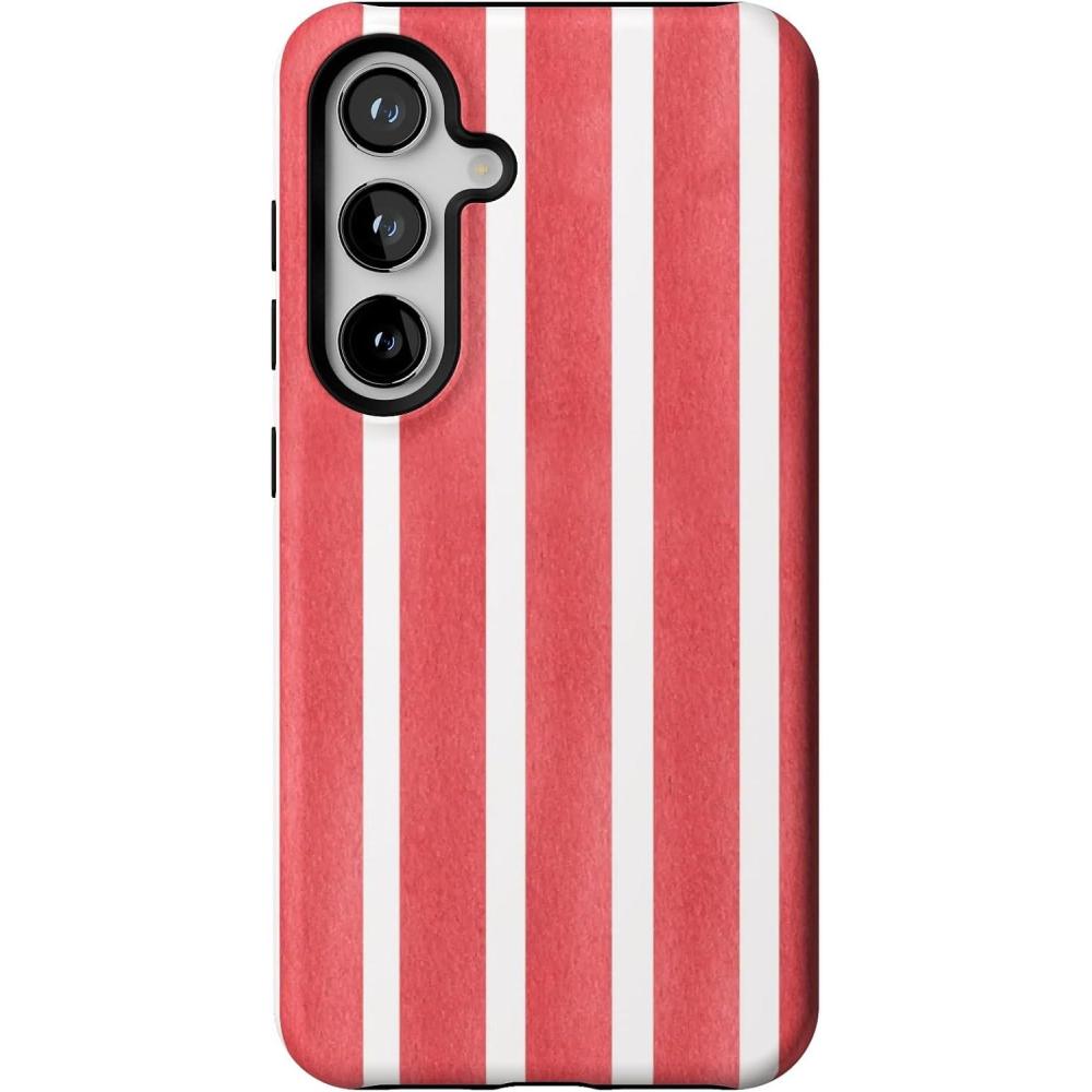 imageCasely Galaxy S24 Case  Tuscan Tiles  Dolce Vita  Essential Slim DualLayer Protective DesignEast Coast Summer  Red Stripes