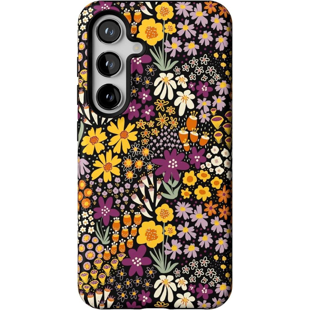 imageCasely Galaxy S24 Case  Tuscan Tiles  Dolce Vita  Essential Slim DualLayer Protective DesignFalling for You  Plum Floral