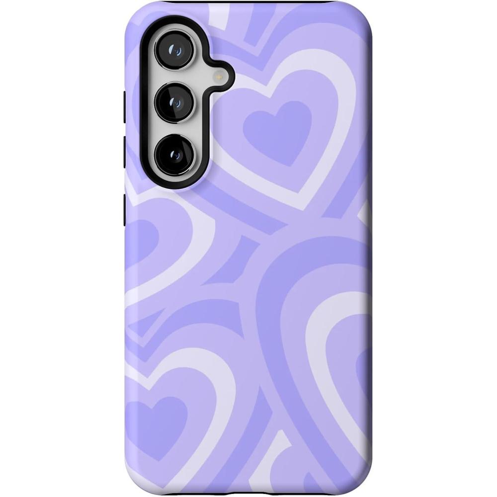 imageCasely Galaxy S24 Case  Tuscan Tiles  Dolce Vita  Essential Slim DualLayer Protective DesignLove Song  Lavender Heart