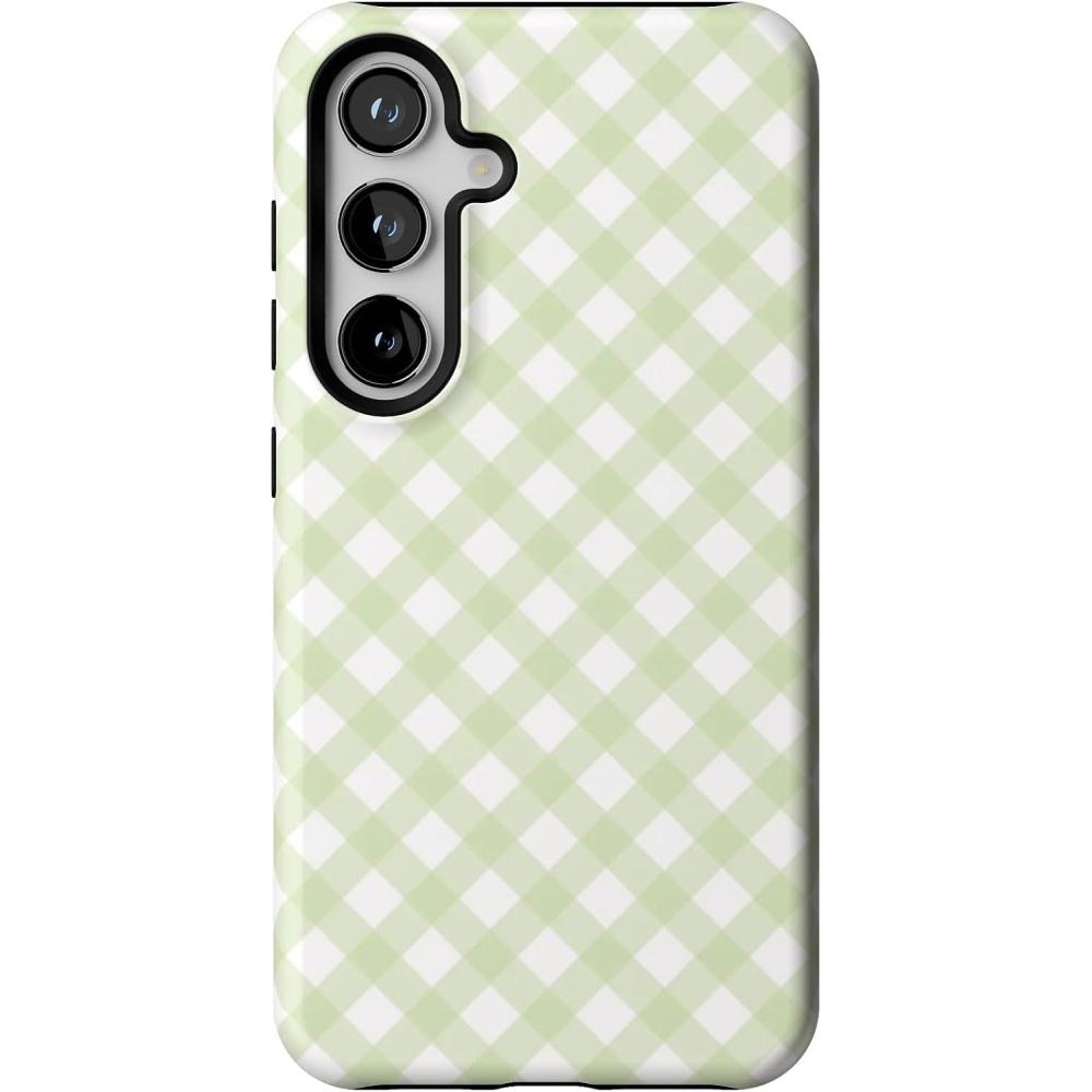 imageCasely Galaxy S24 Case  Tuscan Tiles  Dolce Vita  Essential Slim DualLayer Protective DesignMint Lattice  Sunday Best