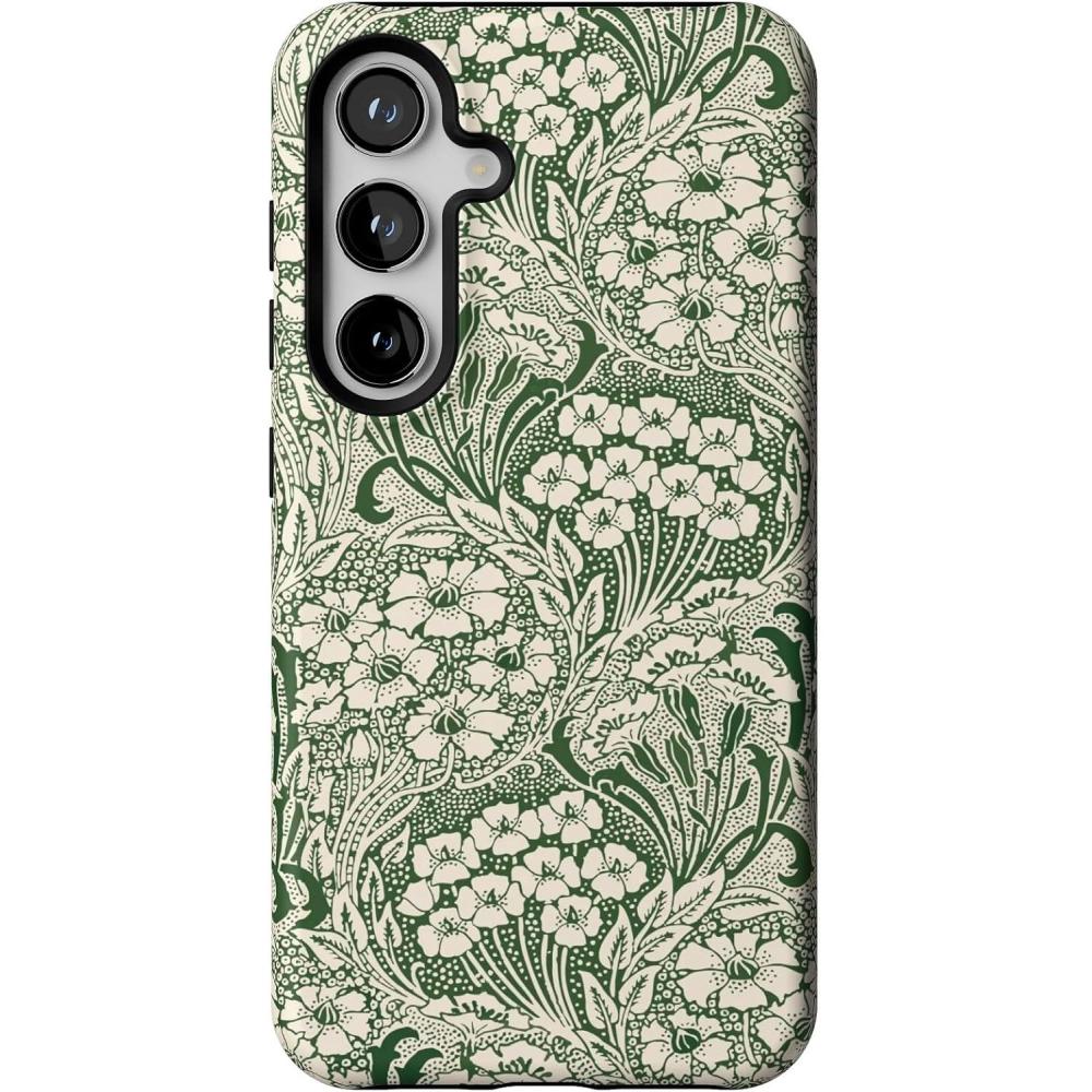 imageCasely Galaxy S24 Case  Tuscan Tiles  Dolce Vita  Essential Slim DualLayer Protective DesignMystic Meadow  Green Gardens