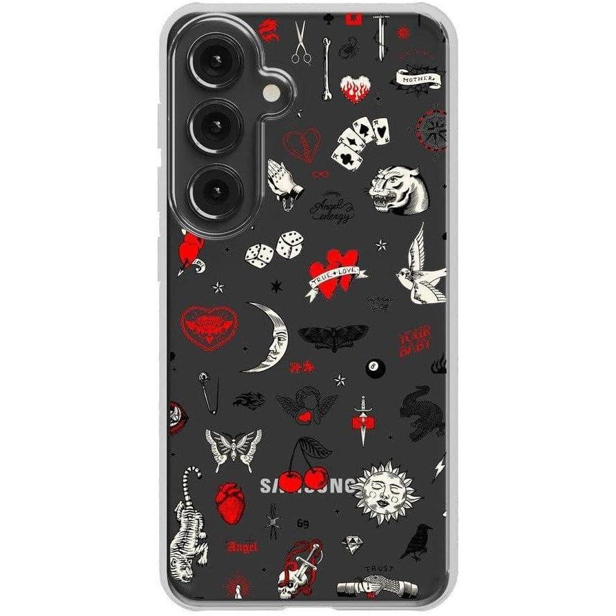 imageCasely Galaxy S24 Case  Tuscan Tiles  Dolce Vita  Essential Slim DualLayer Protective DesignNot a Phase  Clear Flash Tattoo