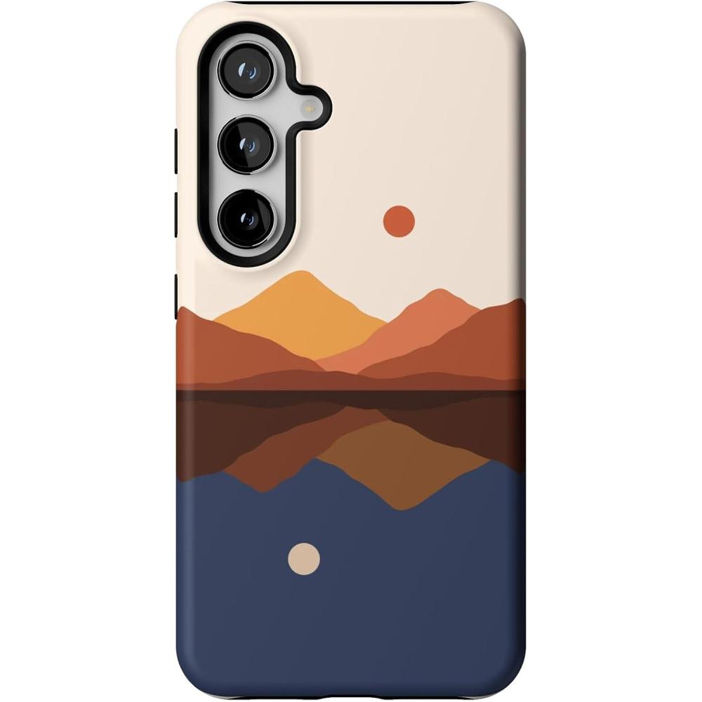 imageCasely Galaxy S24 Case  Tuscan Tiles  Dolce Vita  Essential Slim DualLayer Protective DesignOpposites Attract  Day  Night Mountains