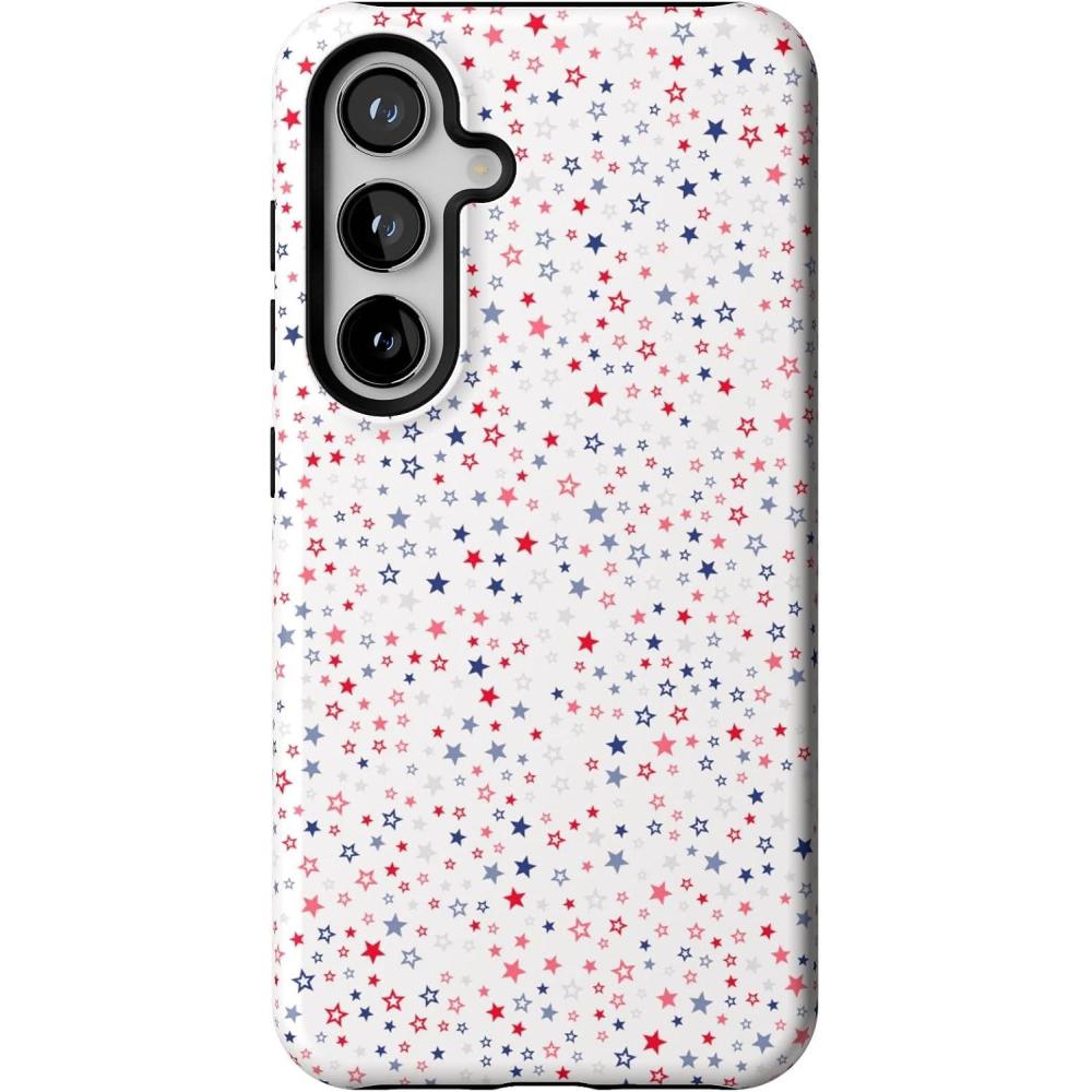 imageCasely Galaxy S24 Case  Tuscan Tiles  Dolce Vita  Essential Slim DualLayer Protective DesignSeeing Stars  Red  White  Blue