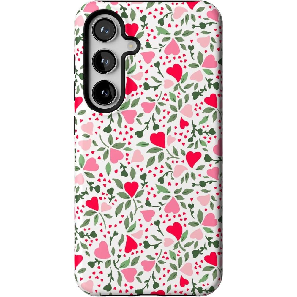 imageCasely Galaxy S24 Case Tuscan Tiles Dolce Vita Essential Slim DualLayer Protective DesignVines of Love Floral Heart