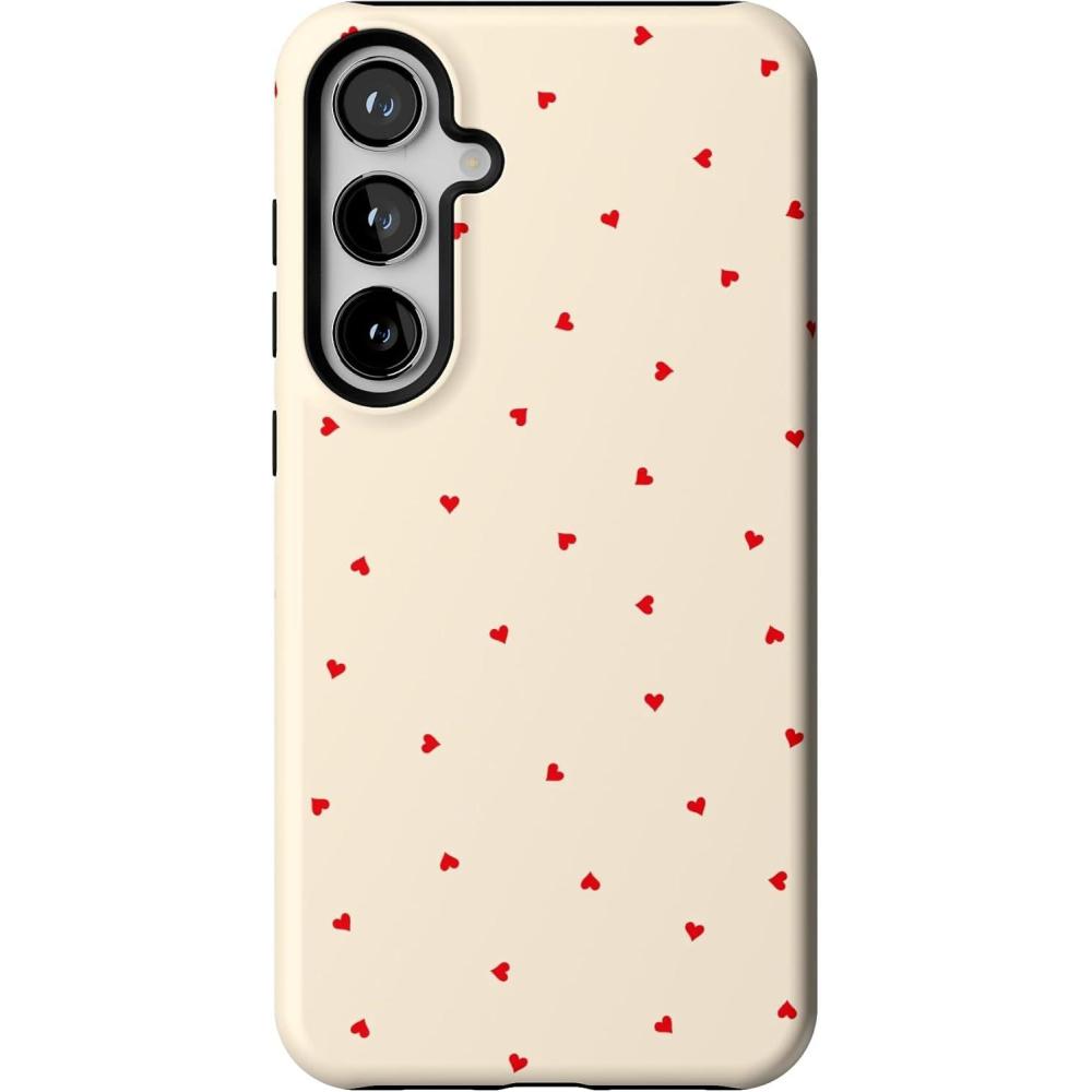 imageCasely Galaxy S24 Plus Case  Poppy Meadows  Pastel Floral  Essential Slim DualLayer Protective DesignBe Mine  Tiny Hearts