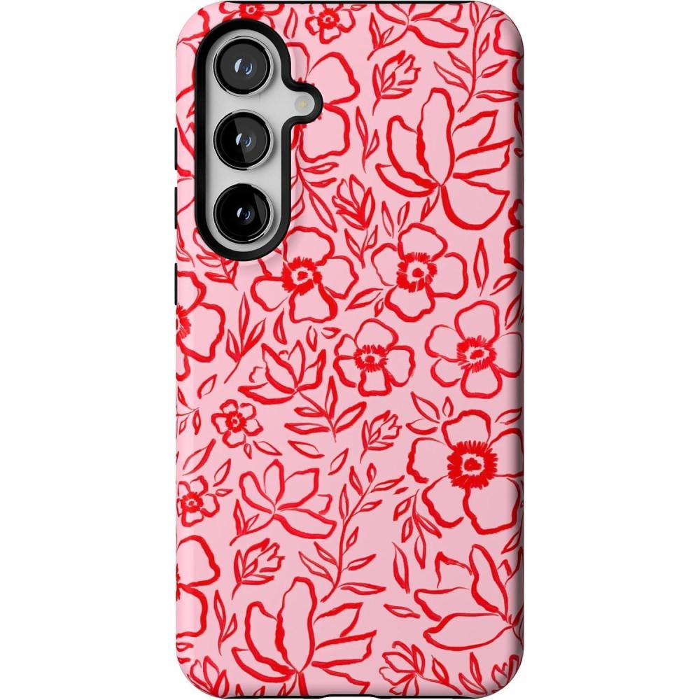 imageCasely Galaxy S24 Plus Case  Poppy Meadows  Pastel Floral  Essential Slim DualLayer Protective DesignBlush Garden  Floral Doodle