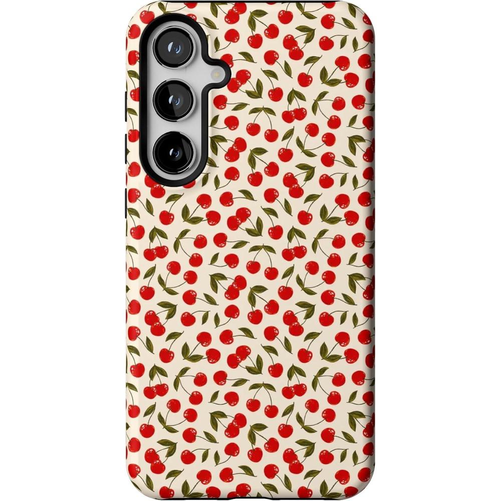 imageCasely Galaxy S24 Plus Case  Poppy Meadows  Pastel Floral  Essential Slim DualLayer Protective DesignCherry on Top  Red Cherries